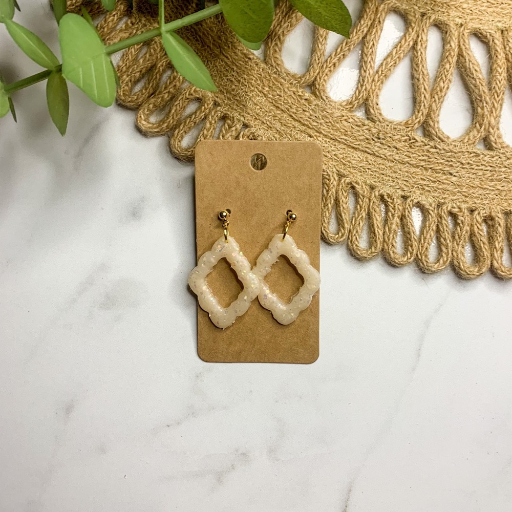 Light Pink Iridescent Dangle Earrings
